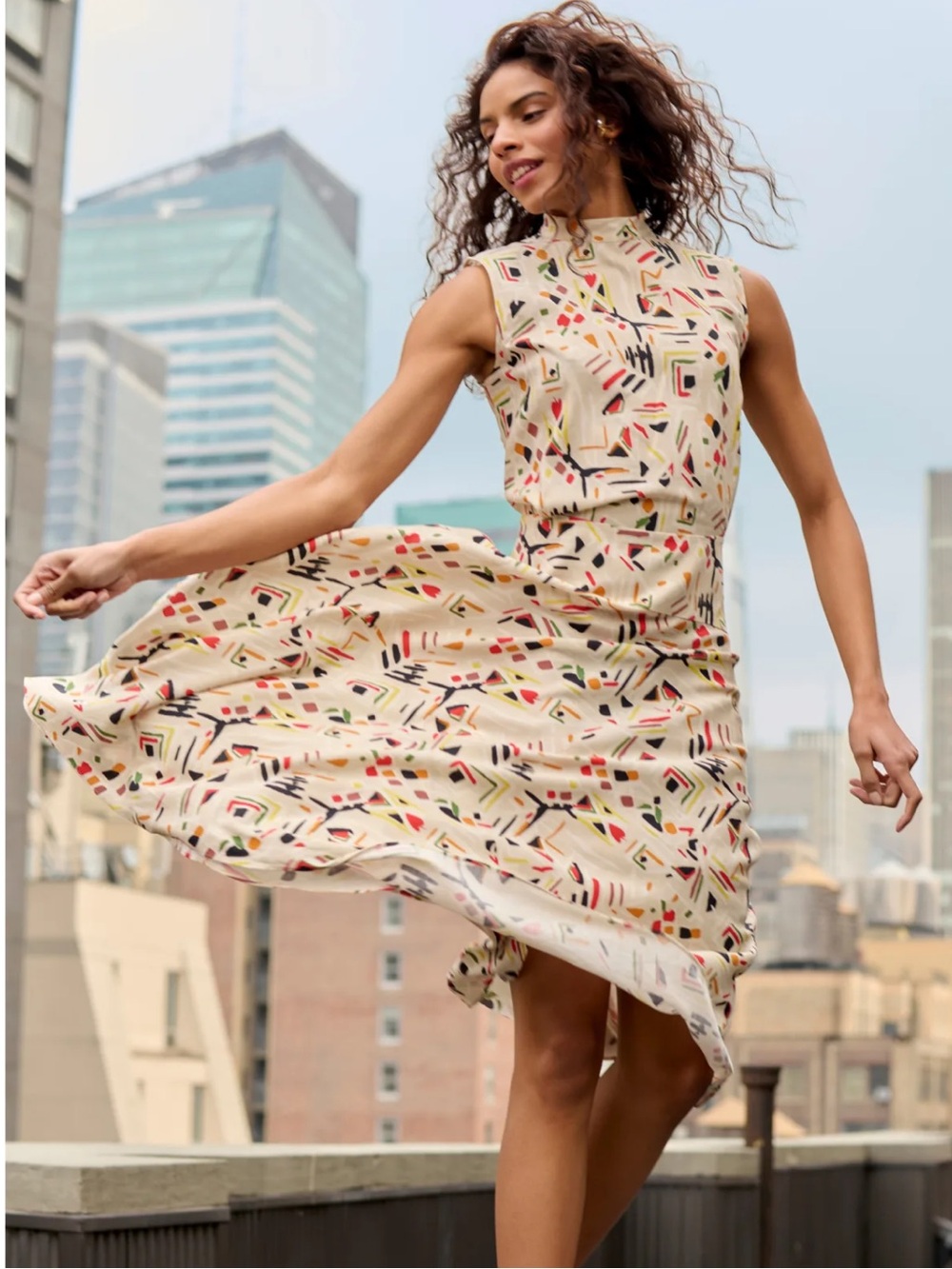 NWOT M.M. Lafleur The Oona Dress - Airy Cotton - Rhythm Print - 4